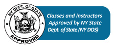 Classes and Instructors Approved by NY State Dept. of State (NY DOS)